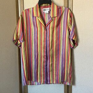 FINAL MARKDOWN Russ Classic Multicolor Silk Shirt vintage small